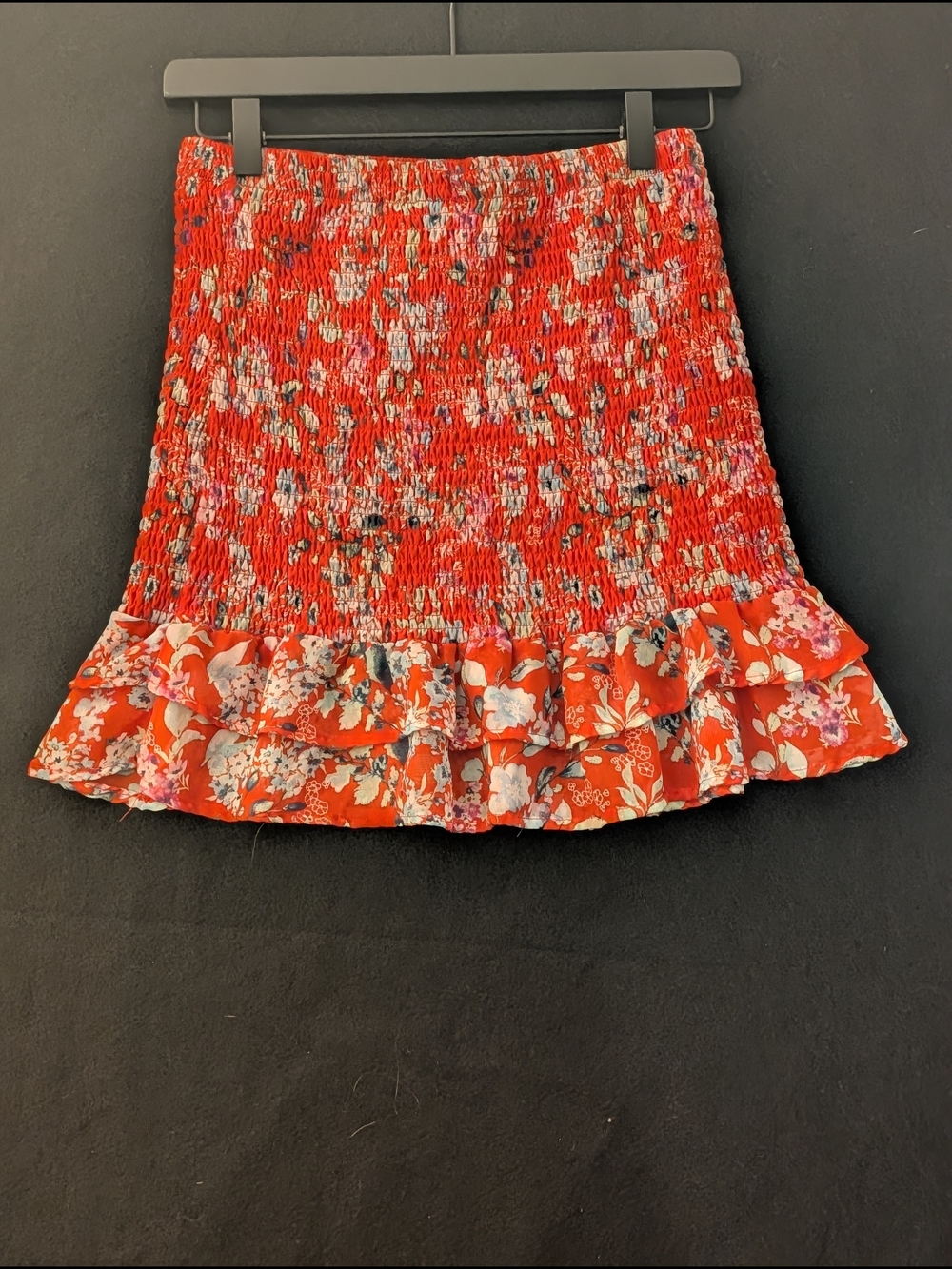 Almost Famous Smocked Floral Tube Top Womens Medium Ruffle Strapless Cute Shirt - Picture 5 of 5